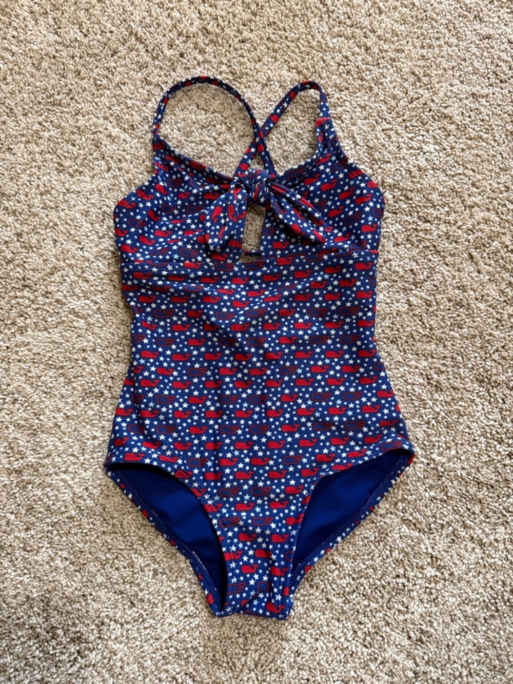 4T Vineyard Vines x Target One-Piece with Red Whale & White Star Print
